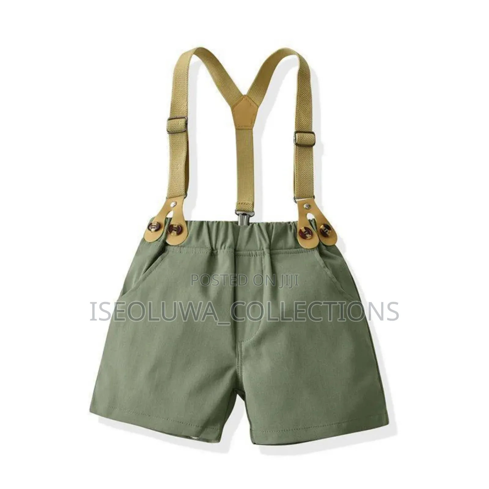 Cute Toddler Formal Set – Plaid Shirt With Bow Tie Suspenders