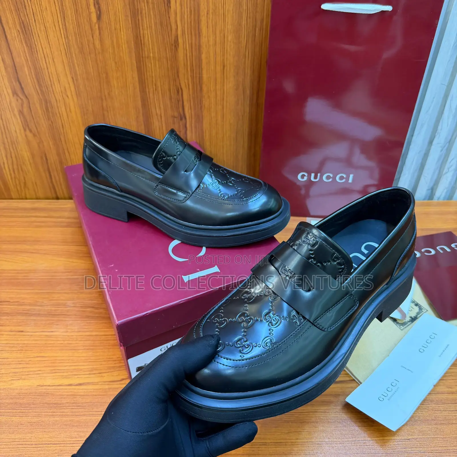 Luxury Update  Gucci Enki Gg Leather Platform Moccasin.