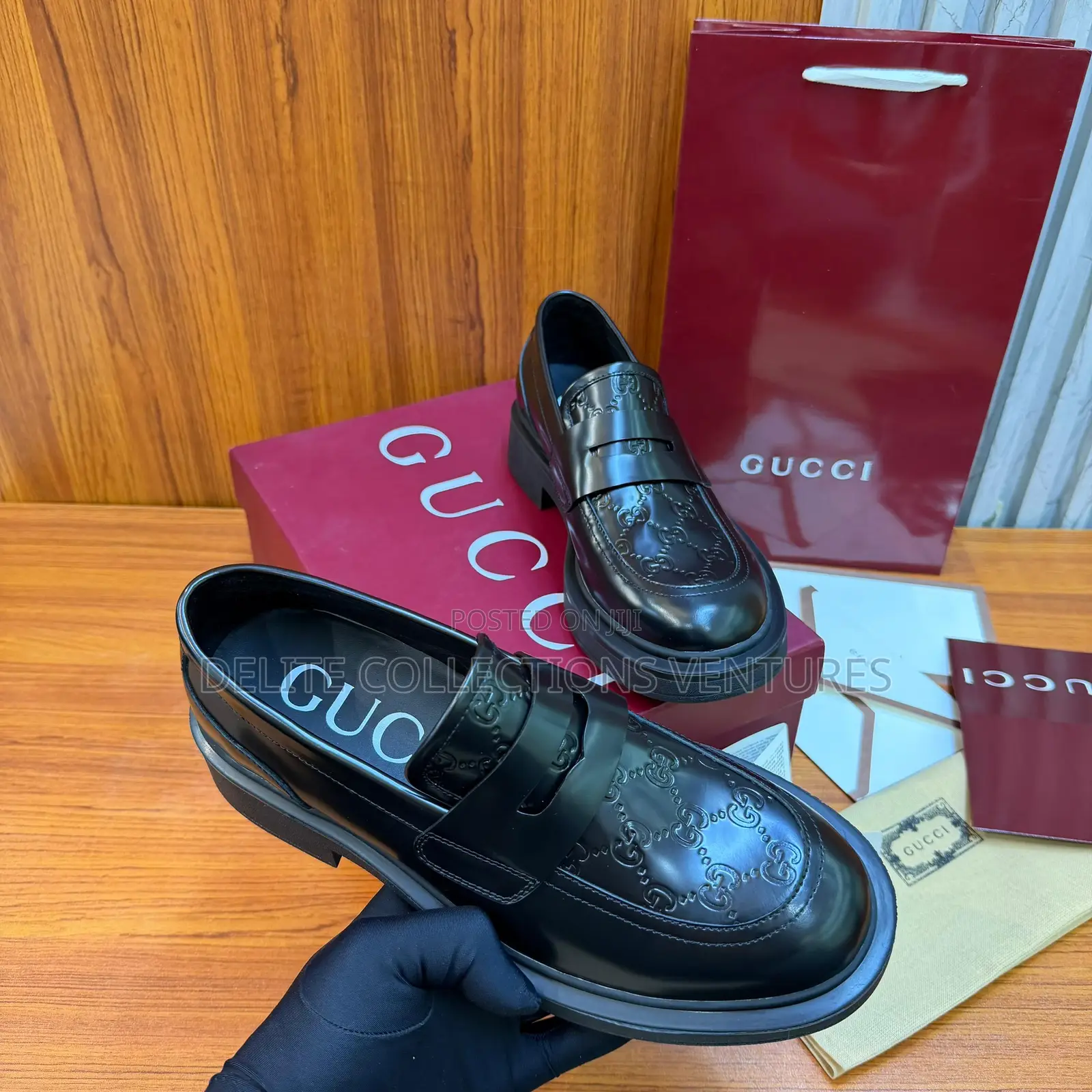 Luxury Update  Gucci Enki Gg Leather Platform Moccasin.