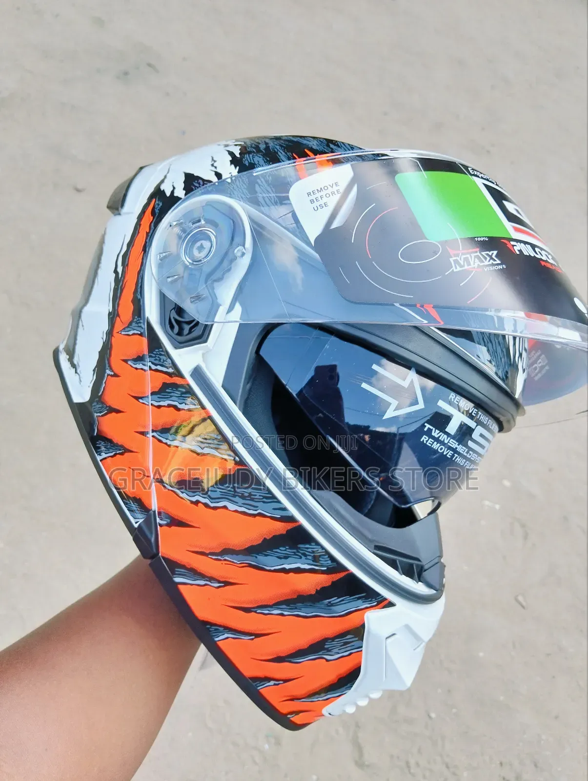 Bikers Open Jaw Helmet Dot Certified