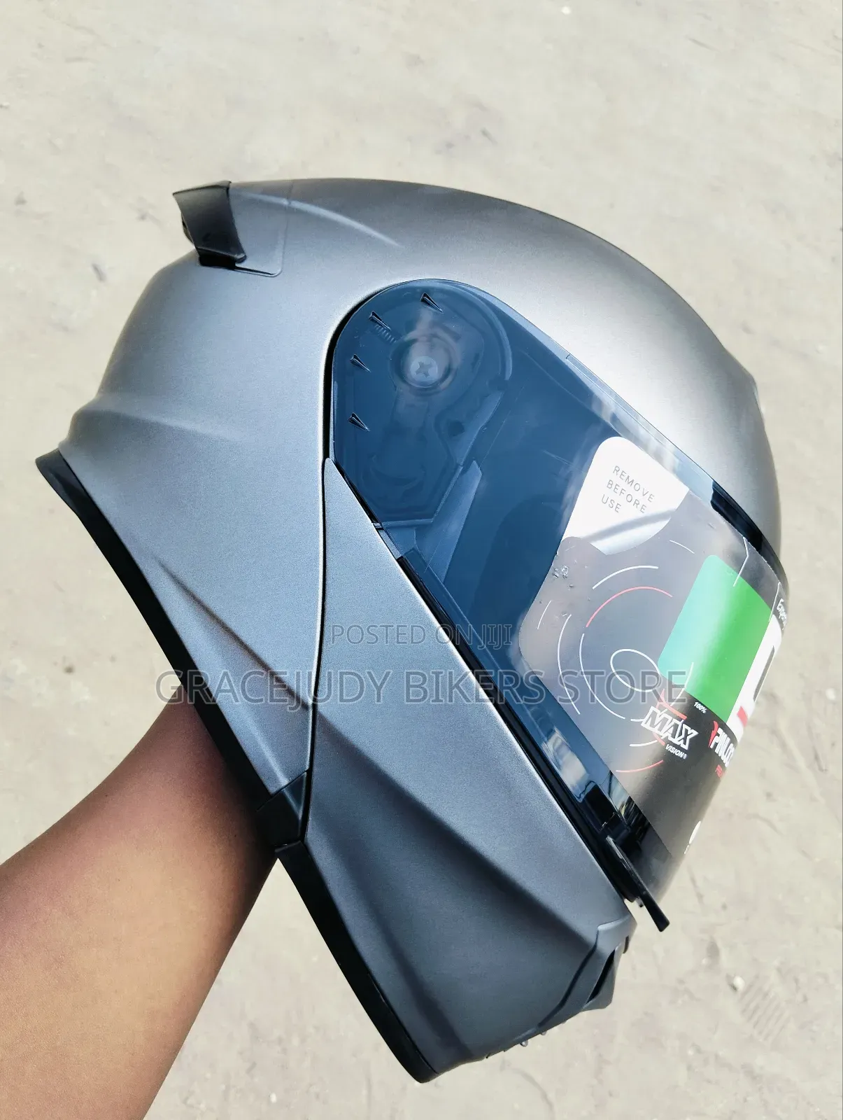 Tinted Visor Open Jaw Helmet