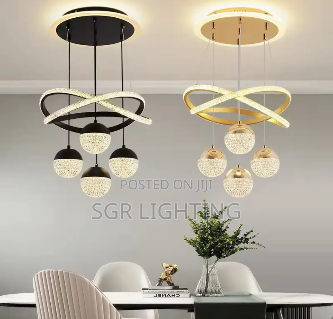 Modern Led Chandelier Lighting for Dining Room Three Color Options