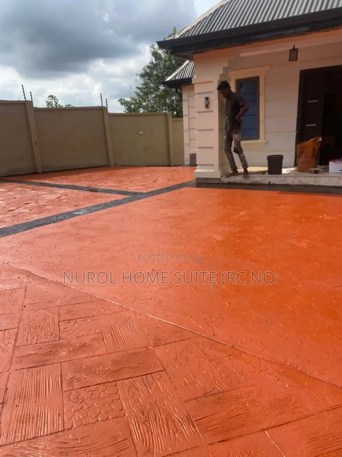 Modern Stamped Concrete Floor Installation