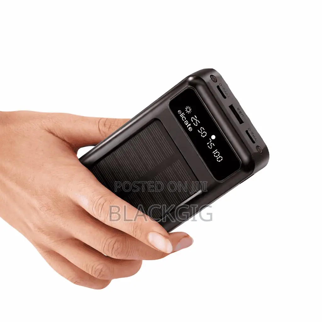 Solar Powerbank 20000mah Power Bank Fast Charger Built in Cable