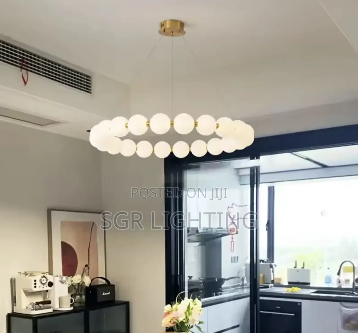 Pearl Necklace Ring Chandelier Led Acrylic Bubble Chandelier