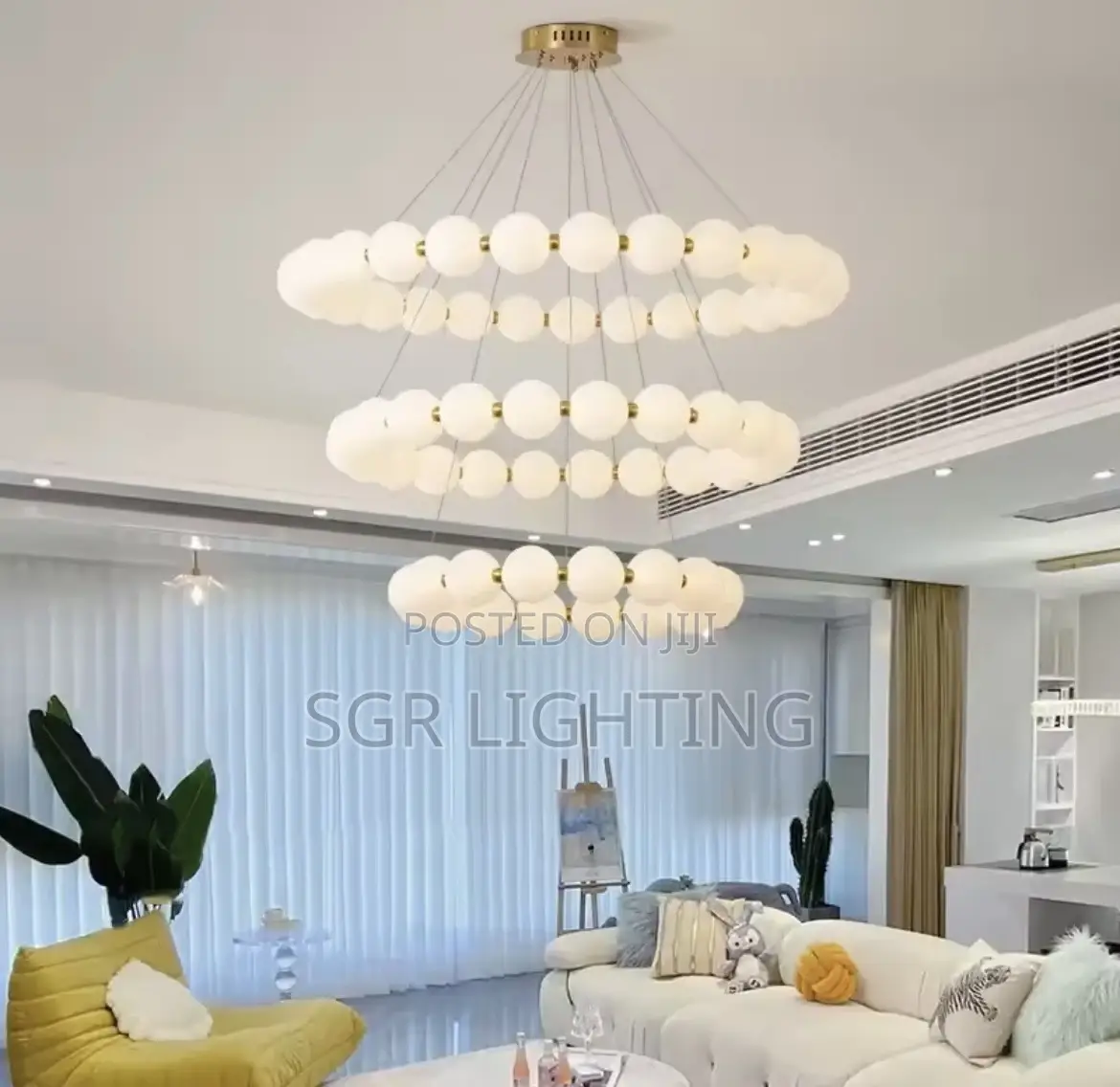 Pearl Necklace Ring Chandelier Led Acrylic Bubble Chandelier