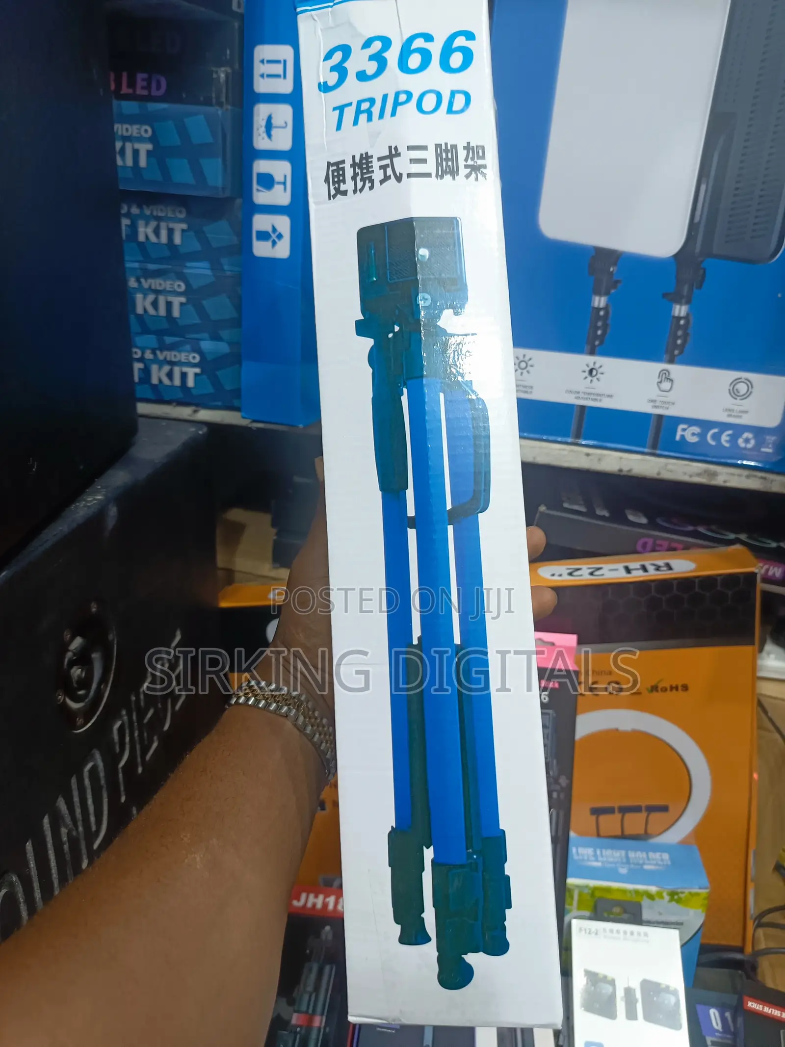 3366 Tripod for Camera and Phone With Phone Holder- Black
