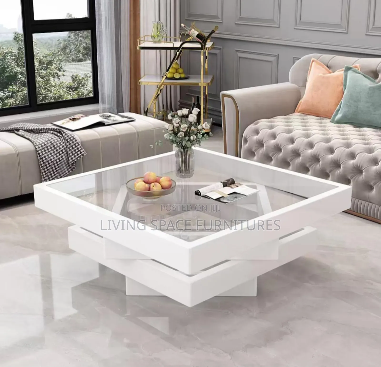Glass Top Rotate Coffee (Center) Table
