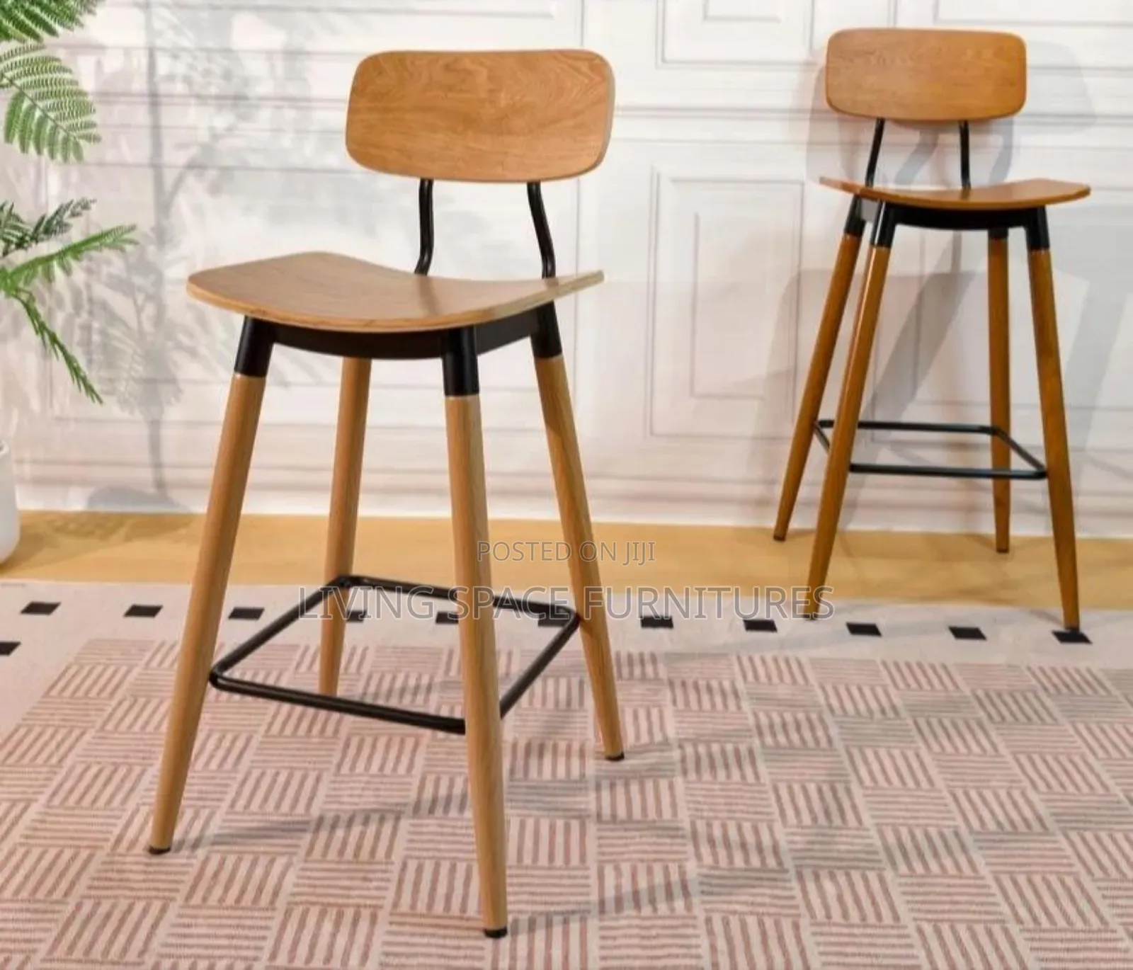 Wooden High Bar Stool