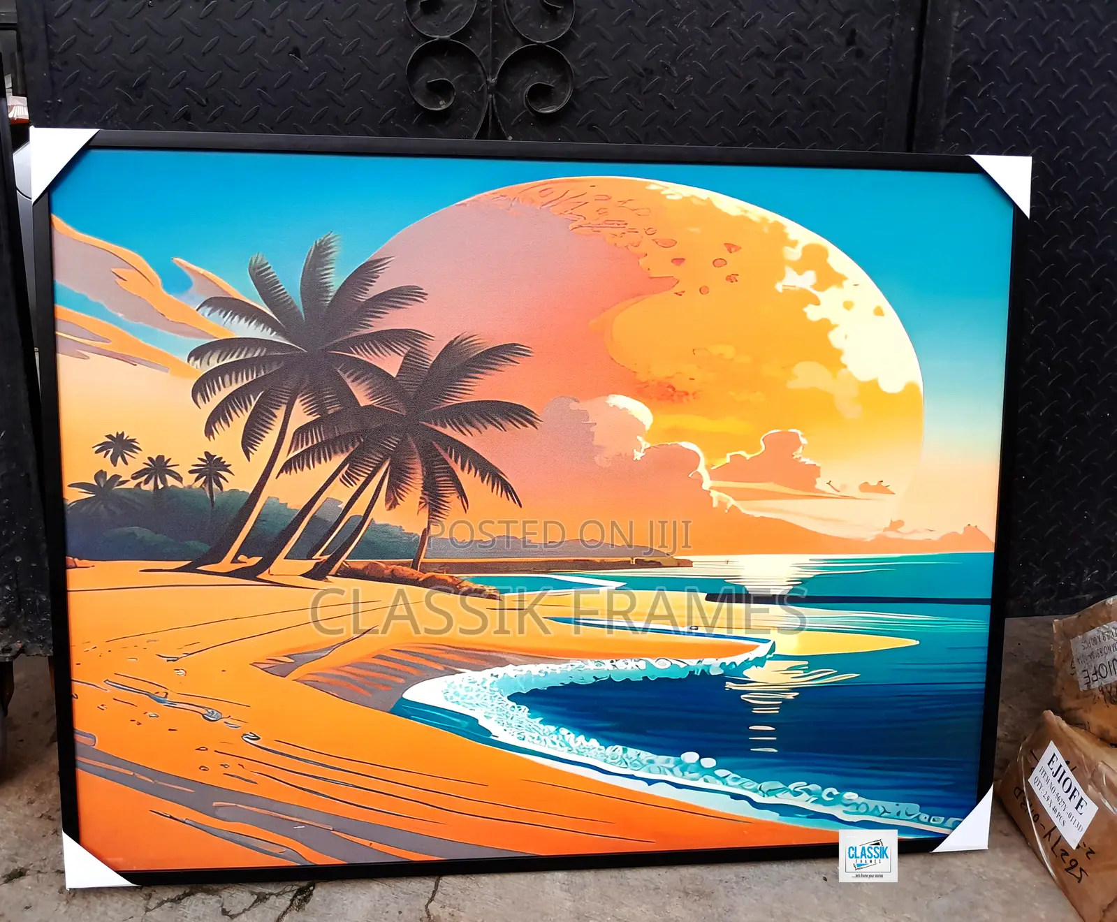 Hd Framed Lakeside View Digi Painting Wallart