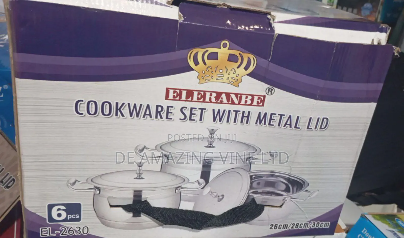 Cooking Ware Set With Metal Lid 26cm 28cm 30cm