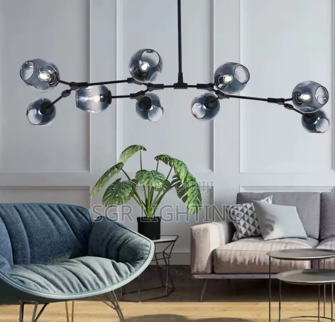 Nordic Branched Molecular Chandeliers Modern Glass Ball Pendant Lamp