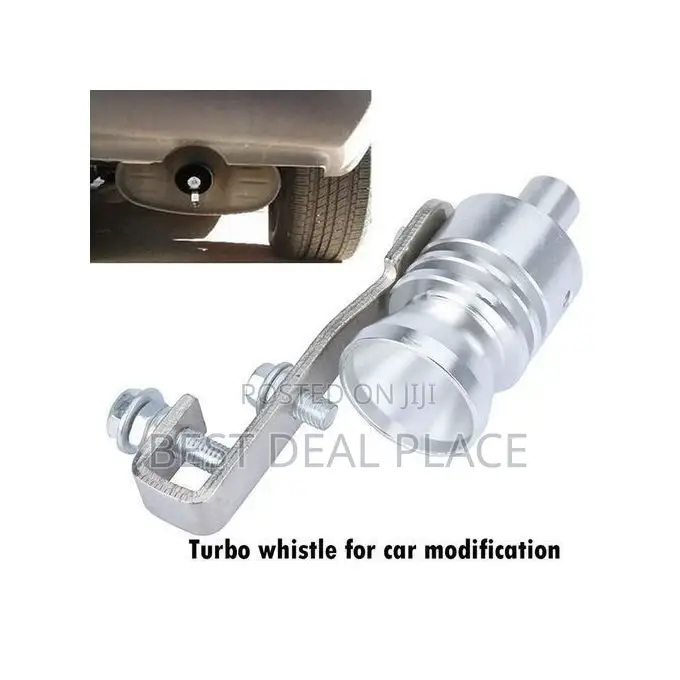 Car Turbo Whistle Muffler Exhaust Sound Booster - Silver