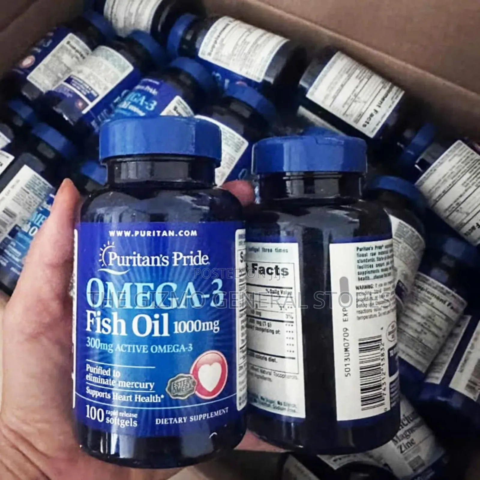 Puritan's Pride Omega 3 Fish Oil 1200mg ×100 Softgels