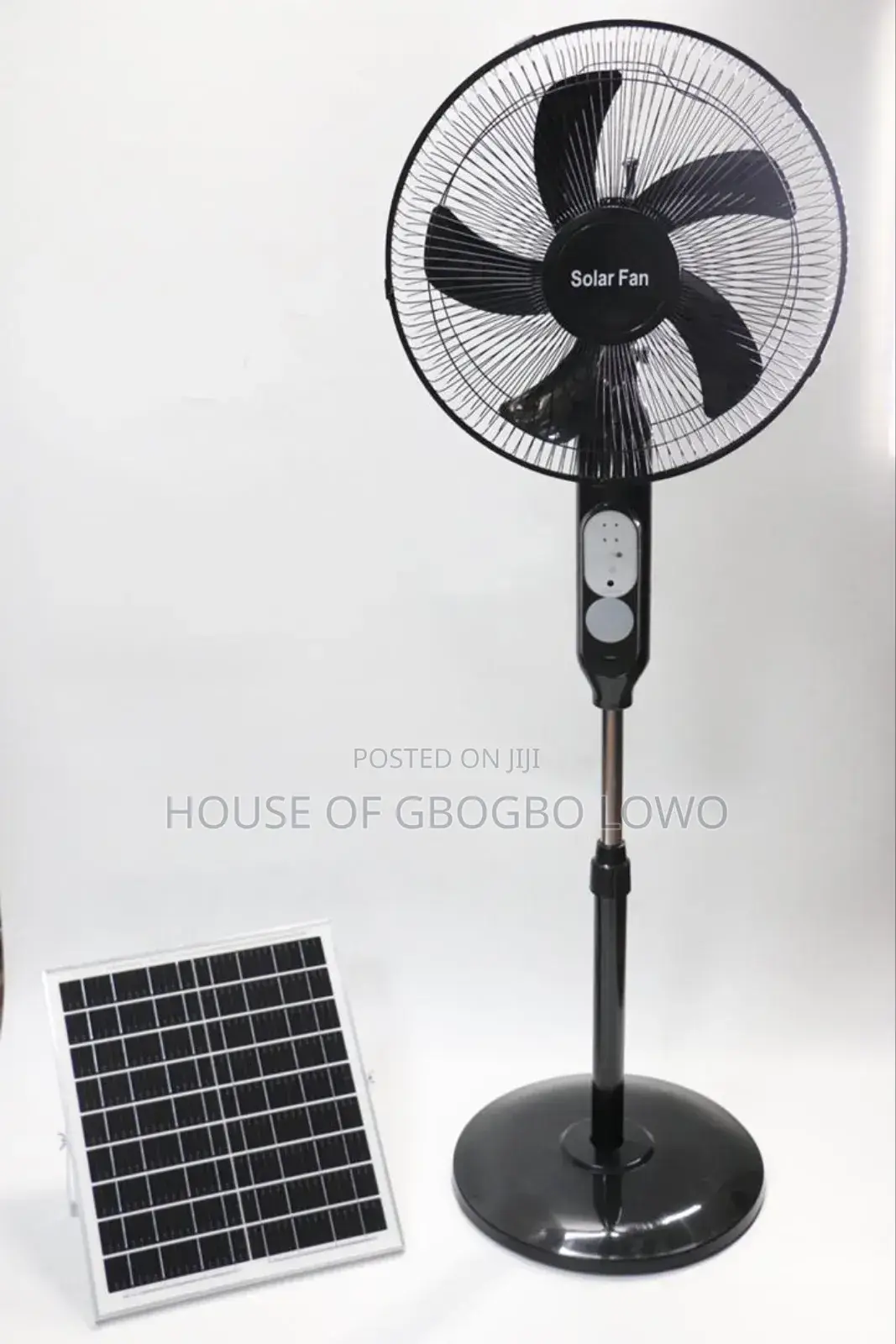 Rechargeable Standing Fan With Solar Panel