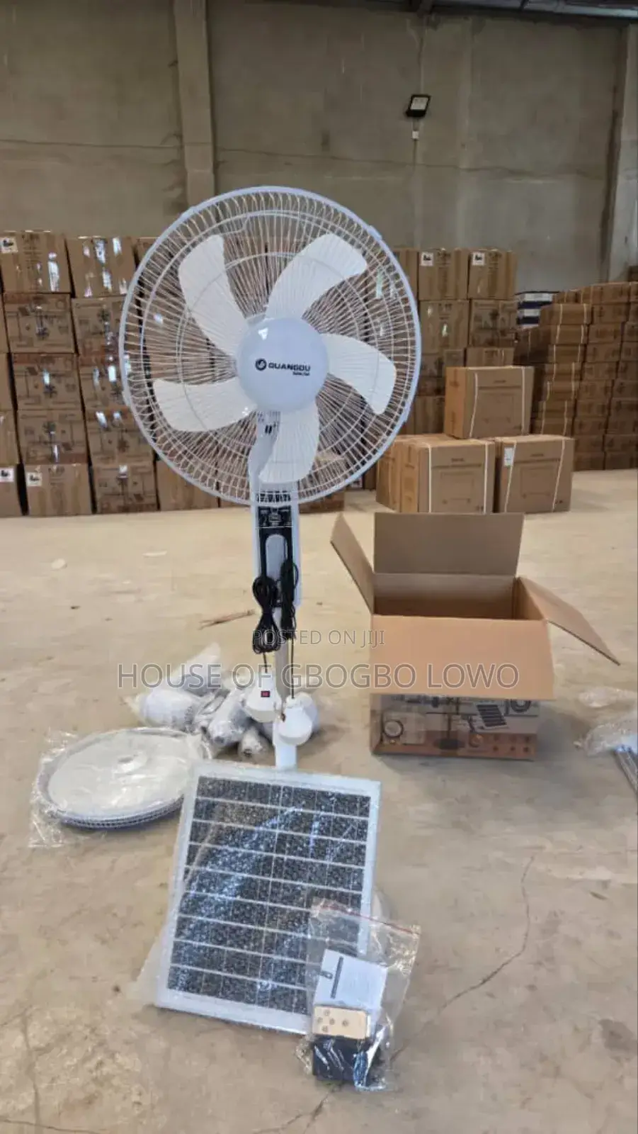 Rechargeable Standing Fan With Solar Panel
