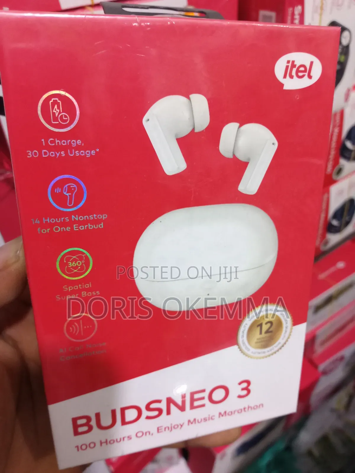 Itel Budsneo 3 True Wireless Earbuds – 100 Hours Playtime, 360°