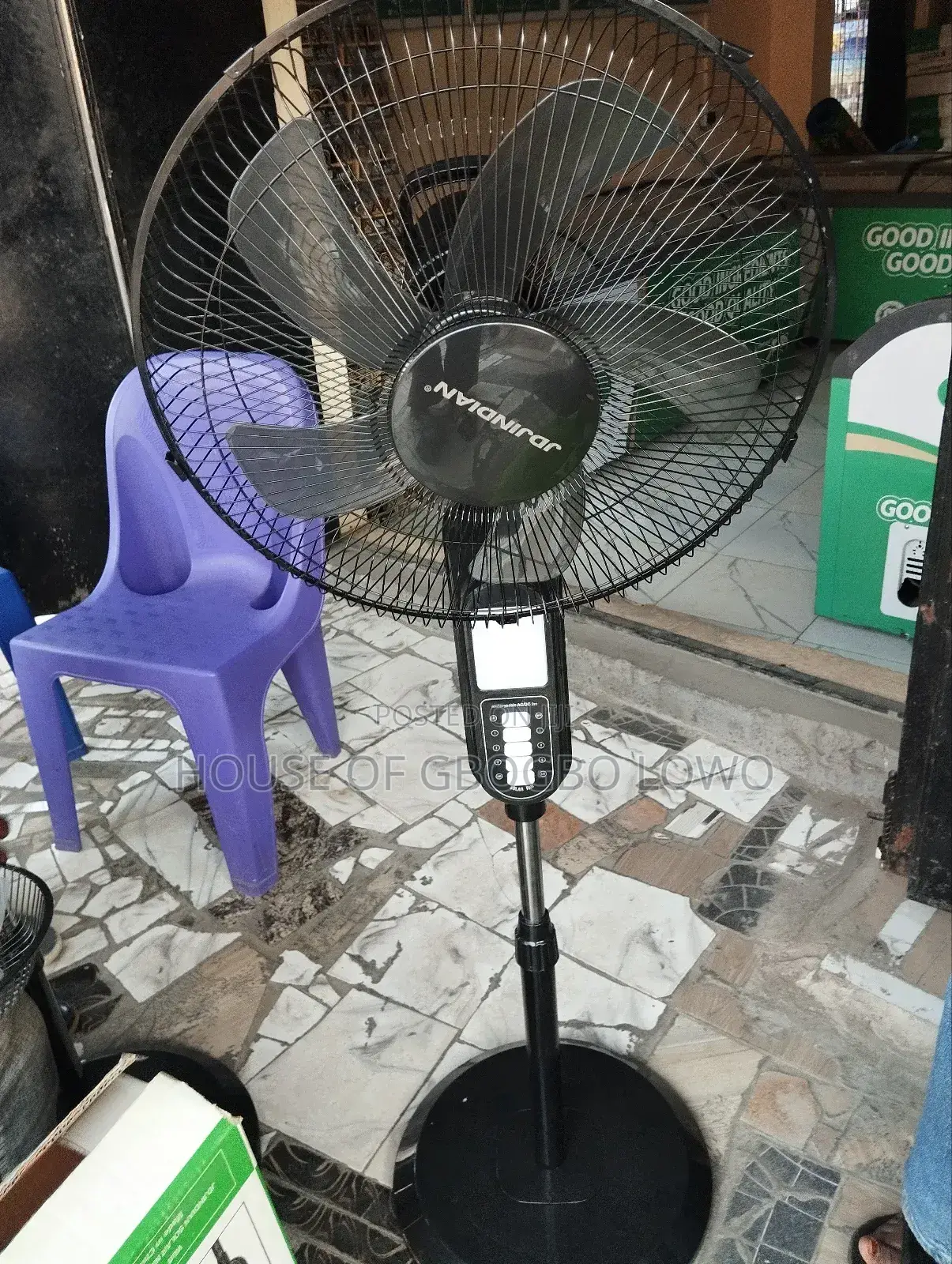 Rechargeable Standing Fan With Solar Panel