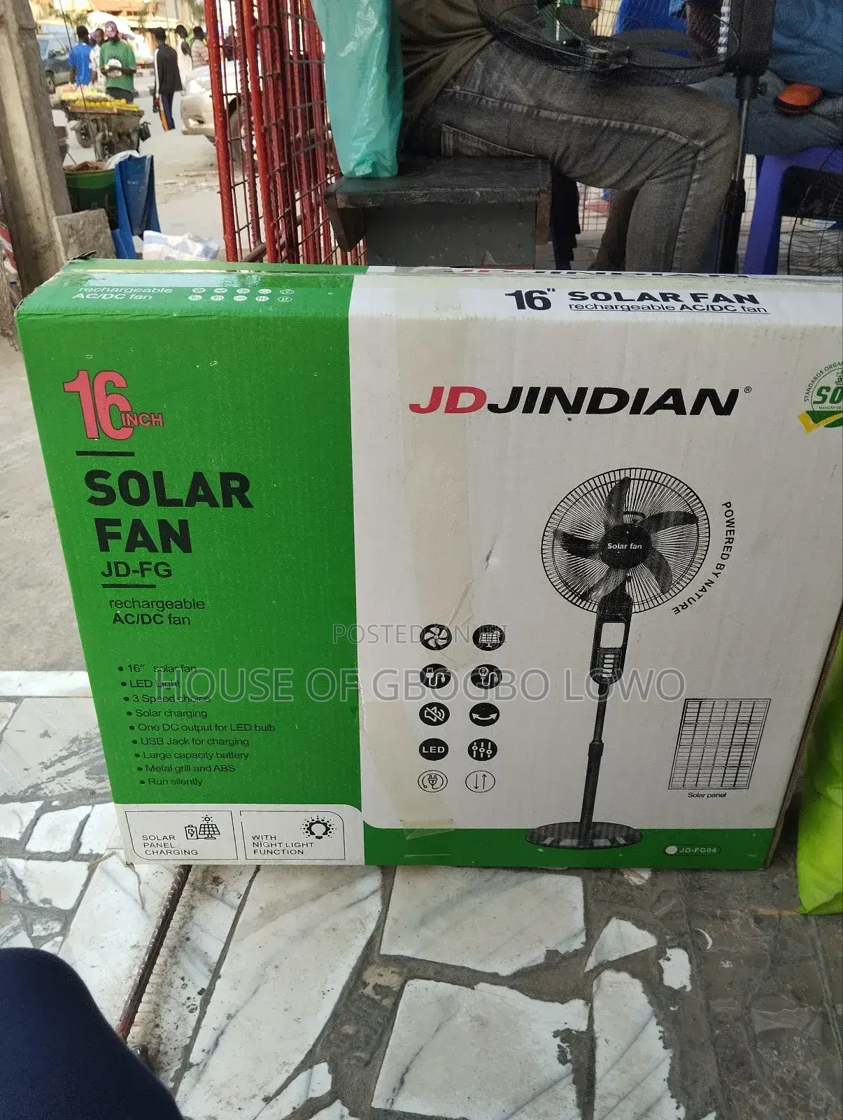 Rechargeable Standing Fan With Solar Panel