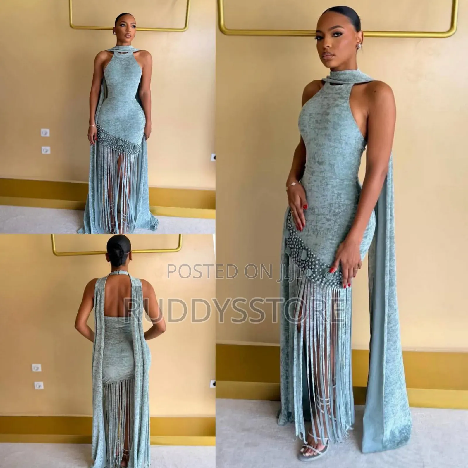 Luxury Tassel Beaded Velvet 2-in-1 Dress