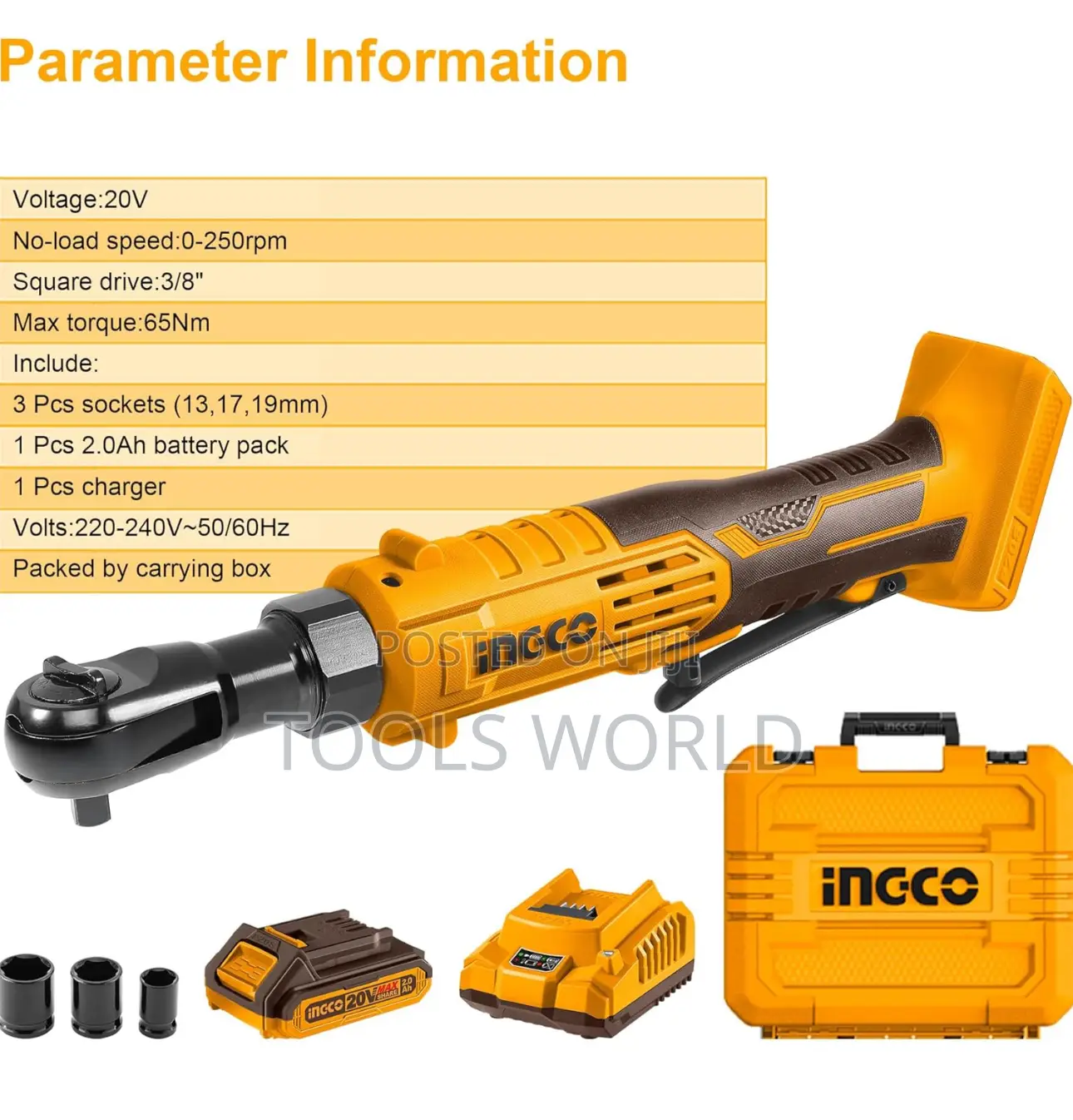 Cordless Ratchet Wrench 20v With Led Light 3/8" Electric Drive Ratchet