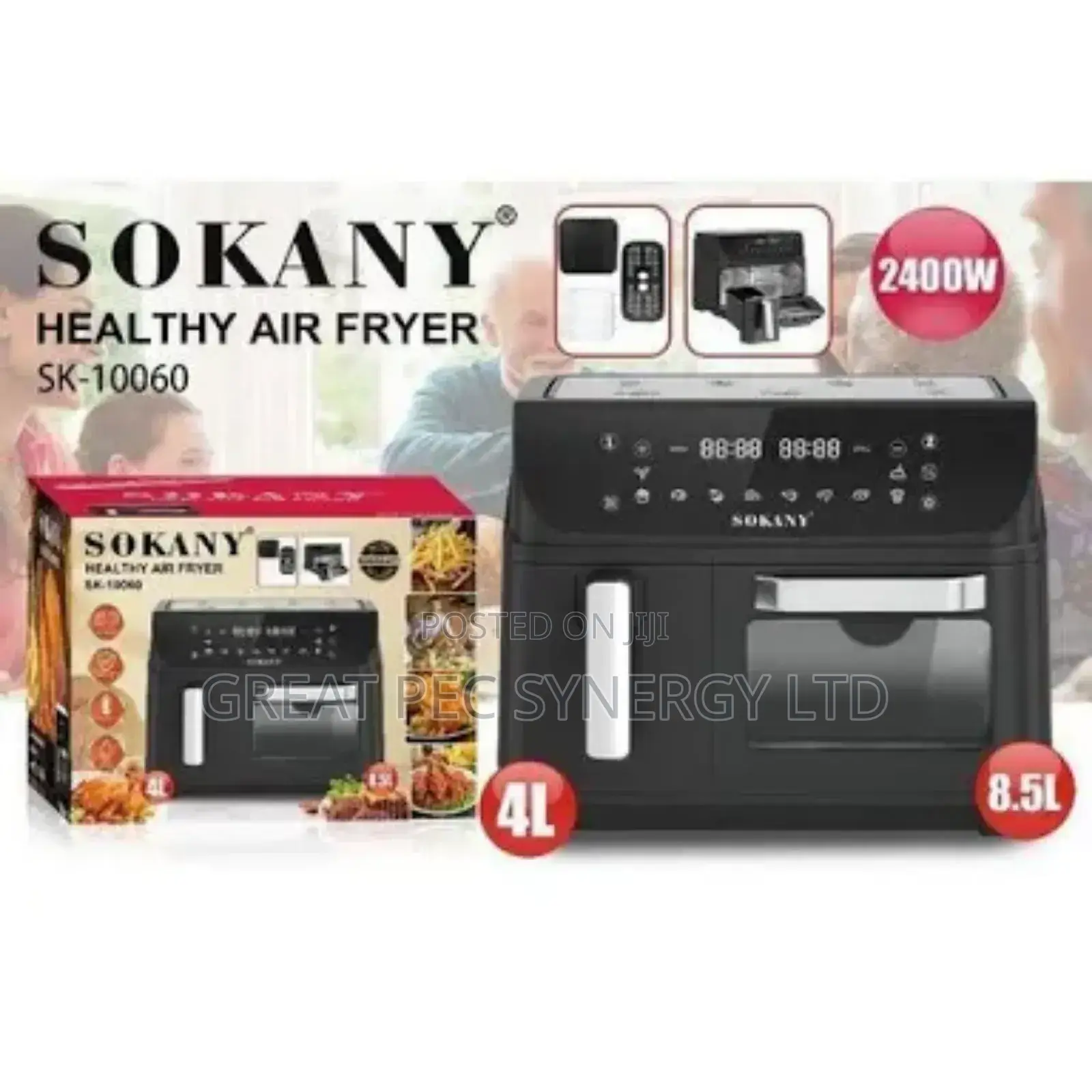 12.5 Liters Sokany Air Fryer Dual Door (4l & 8.5l)