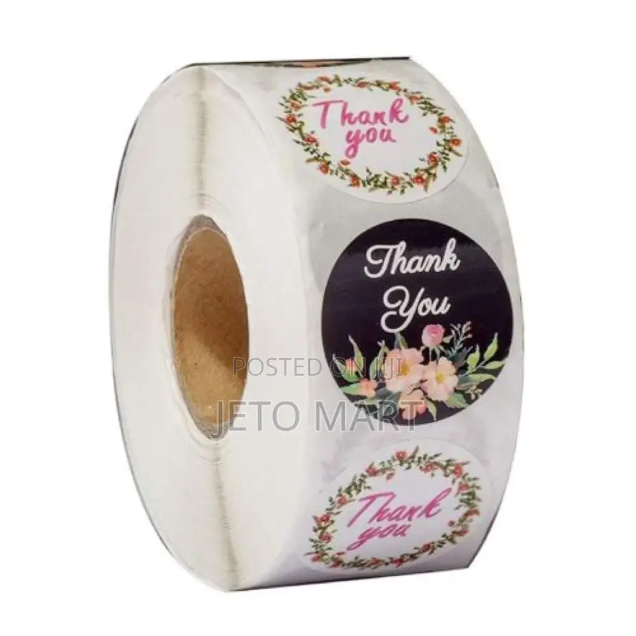 One Roll Thank You Packaging Decorating Sealing Stickers-500stickers
