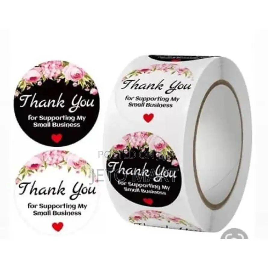One Roll Thank You Packaging Decorating Sealing Stickers-500stickers