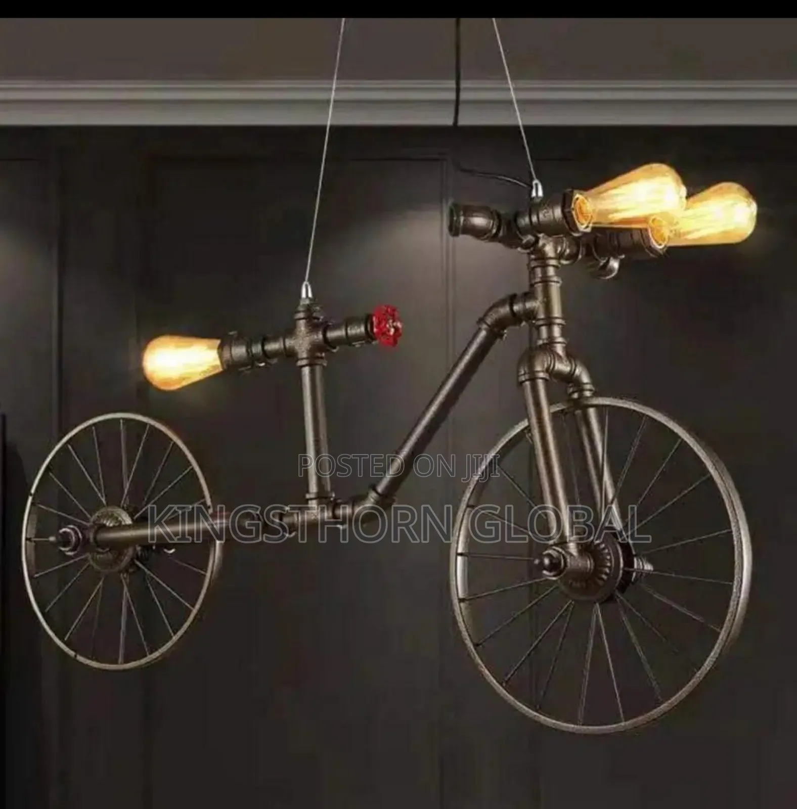 Vintage Industrial Steampunk Bike Pendant Chandelier