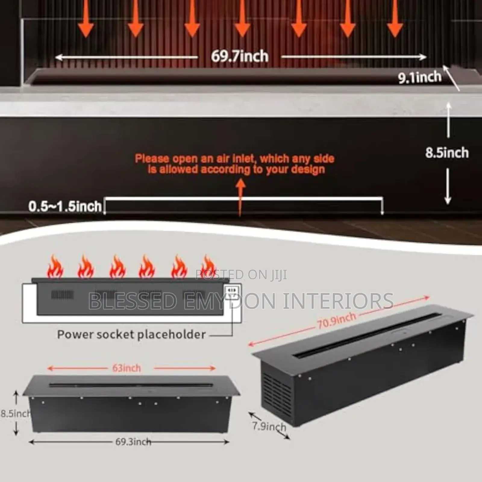 Electric Fireplace 1.2meters