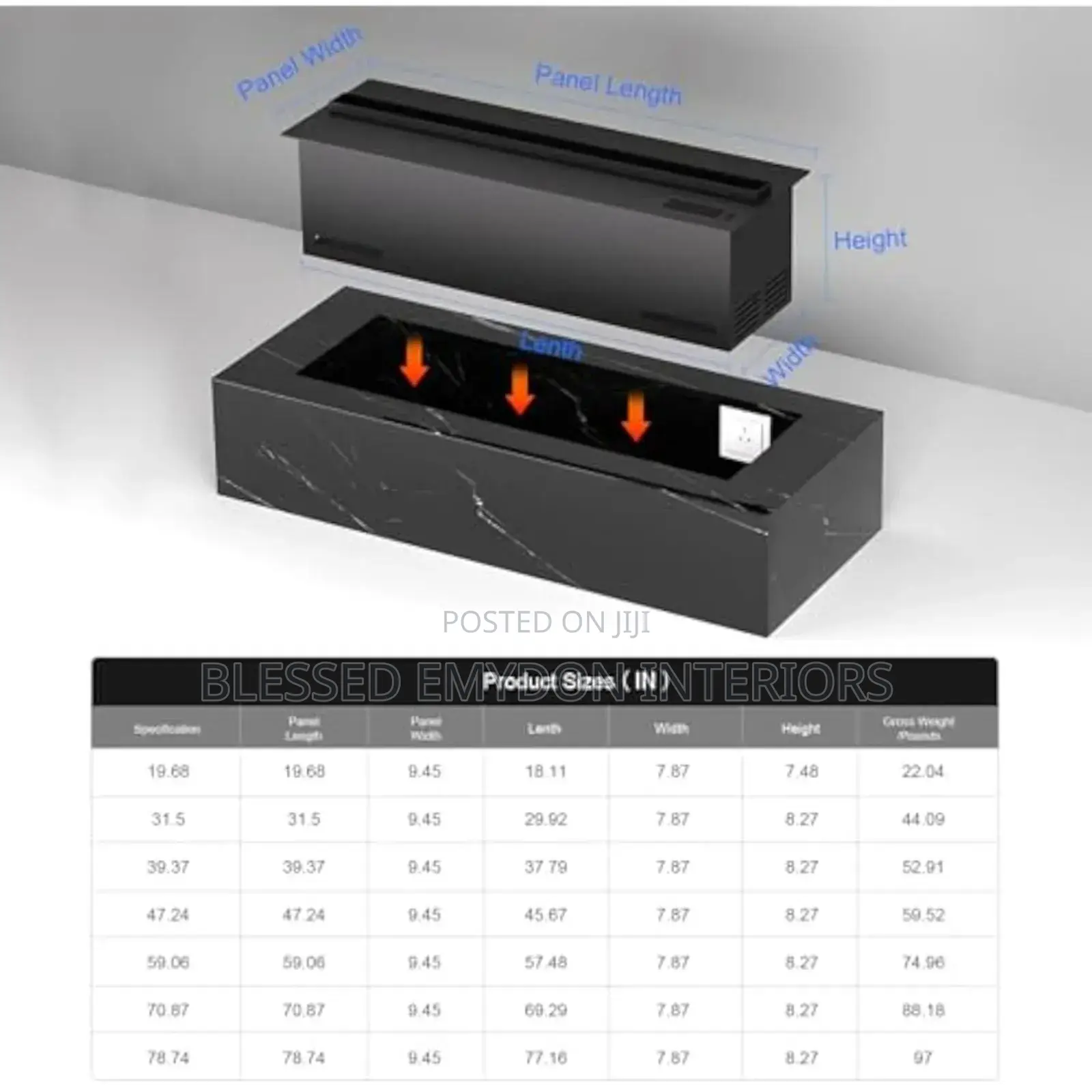 Water Vapor Fireplace 1.2meters.