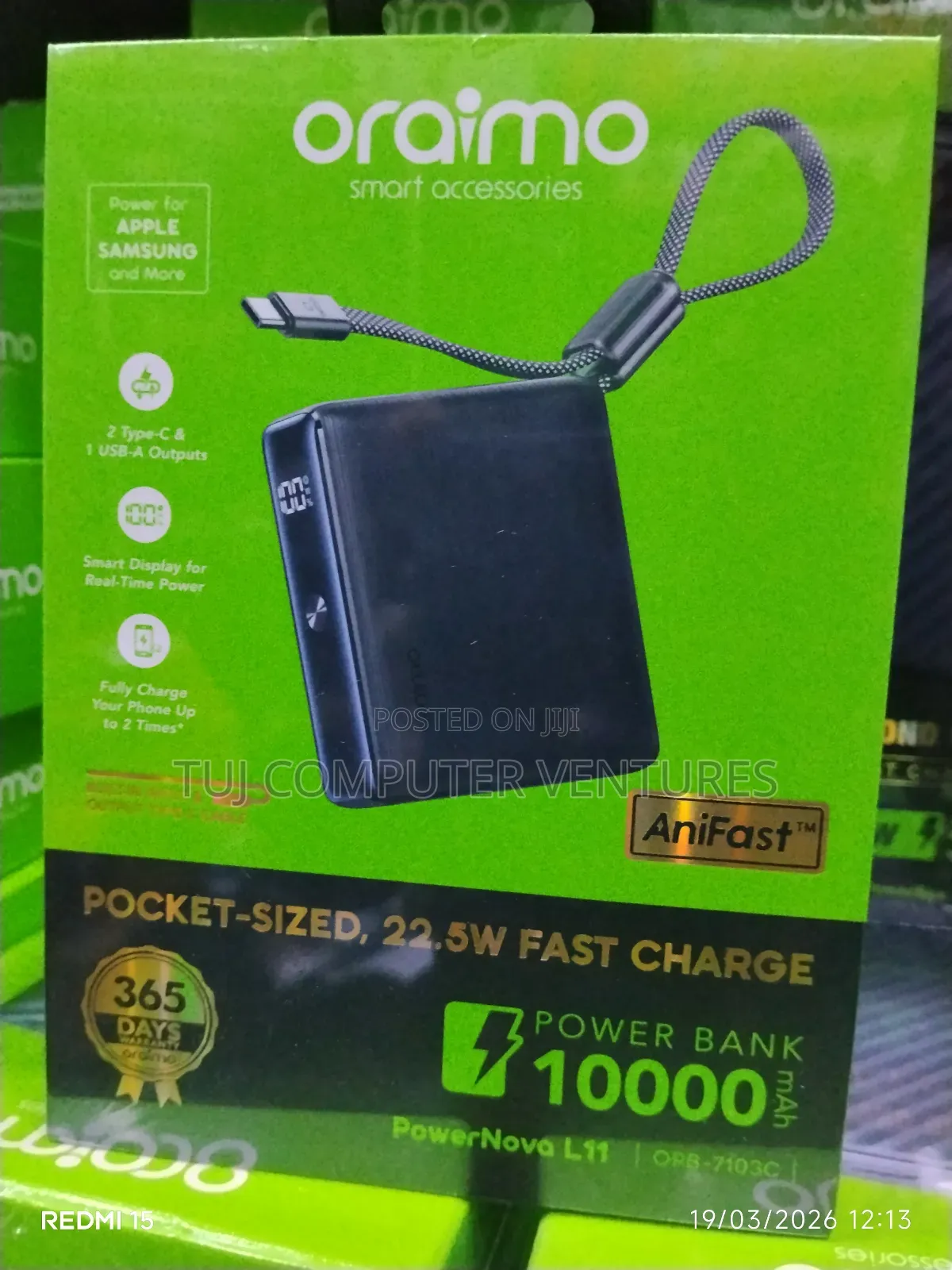 Oraimo 10000mah 22.5w Pocket Powerbank