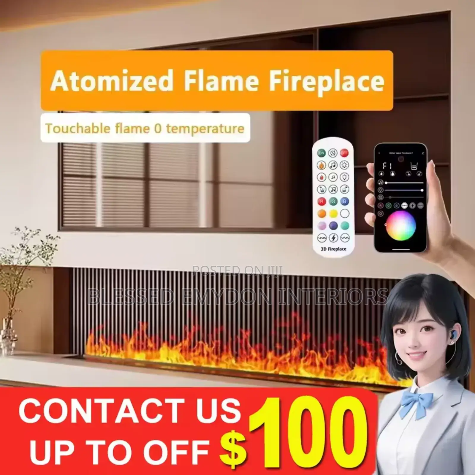Remote Steam Water Steam Fireplace