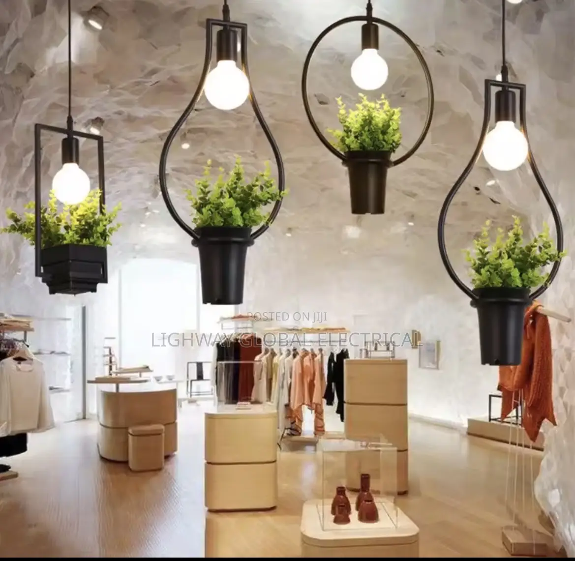 Art Decor Creative Potted Hanging Garden / Cafe Dropping Light