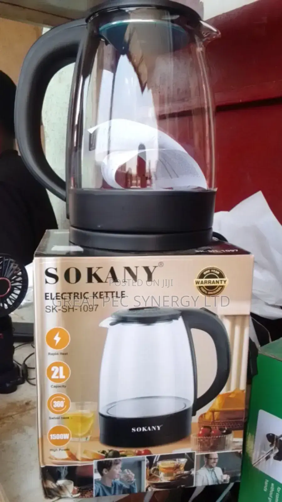 Sokany Glass Electric Kettle - 2 Liters