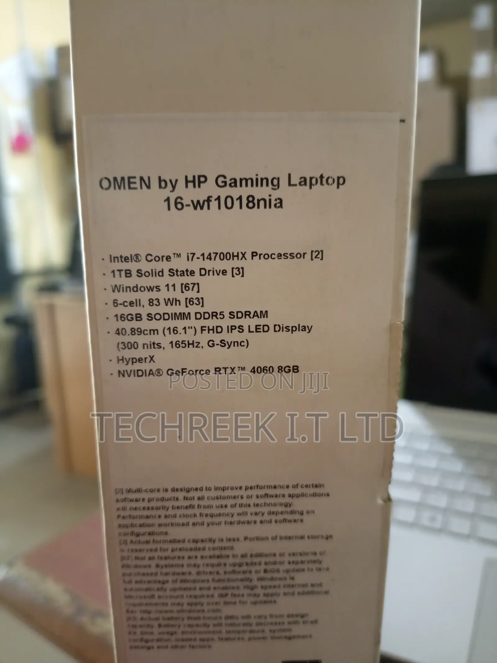 New Laptop HP Omen 16 16GB Intel Core i7 SSD 1T