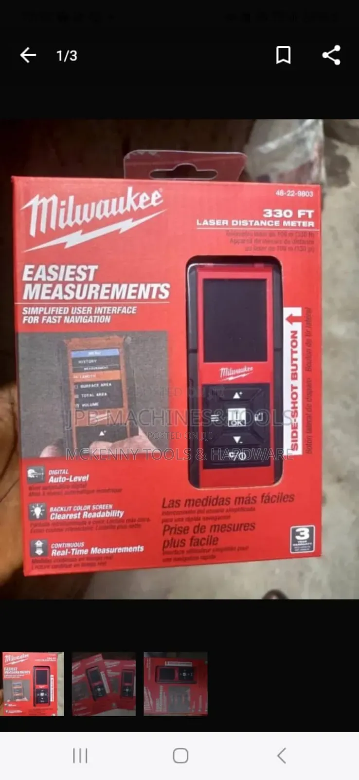 Milwaukee Laser Distance Meter (150ft / 45m)