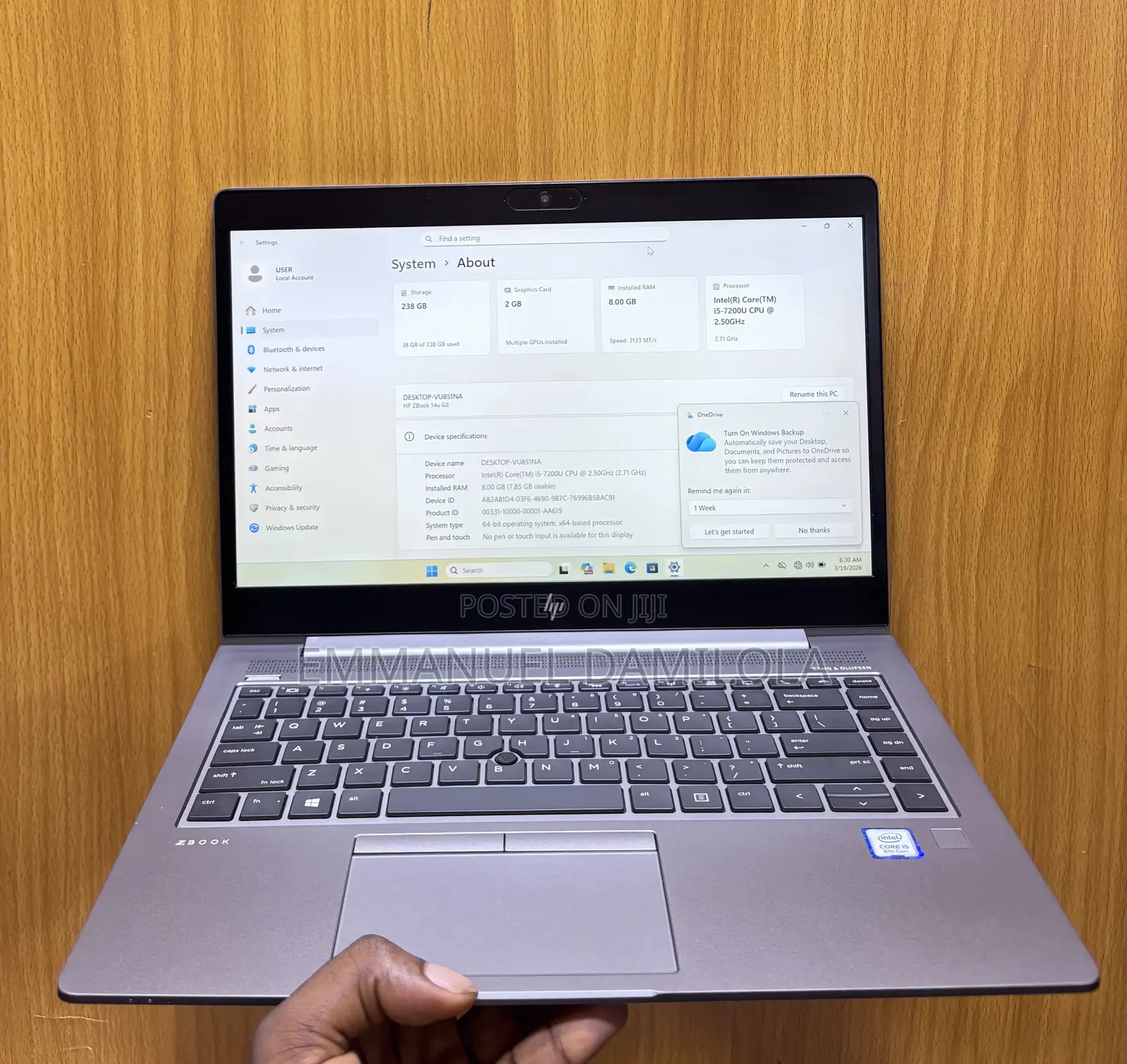 Laptop HP ZBook 14u G5 8GB Intel Core i5 SSD 256GB