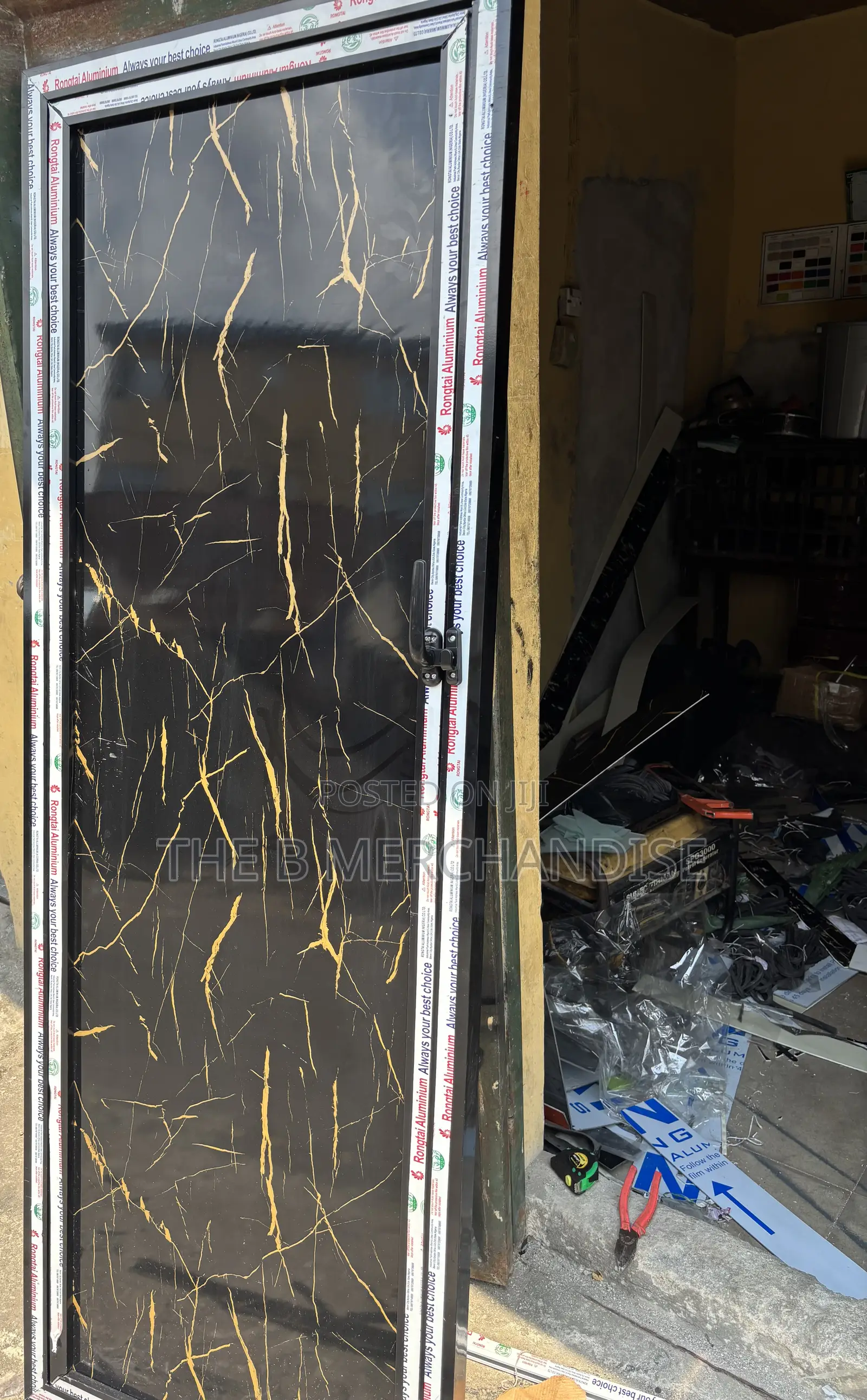 Aluminum PVC Toilet Door (Marble Design)