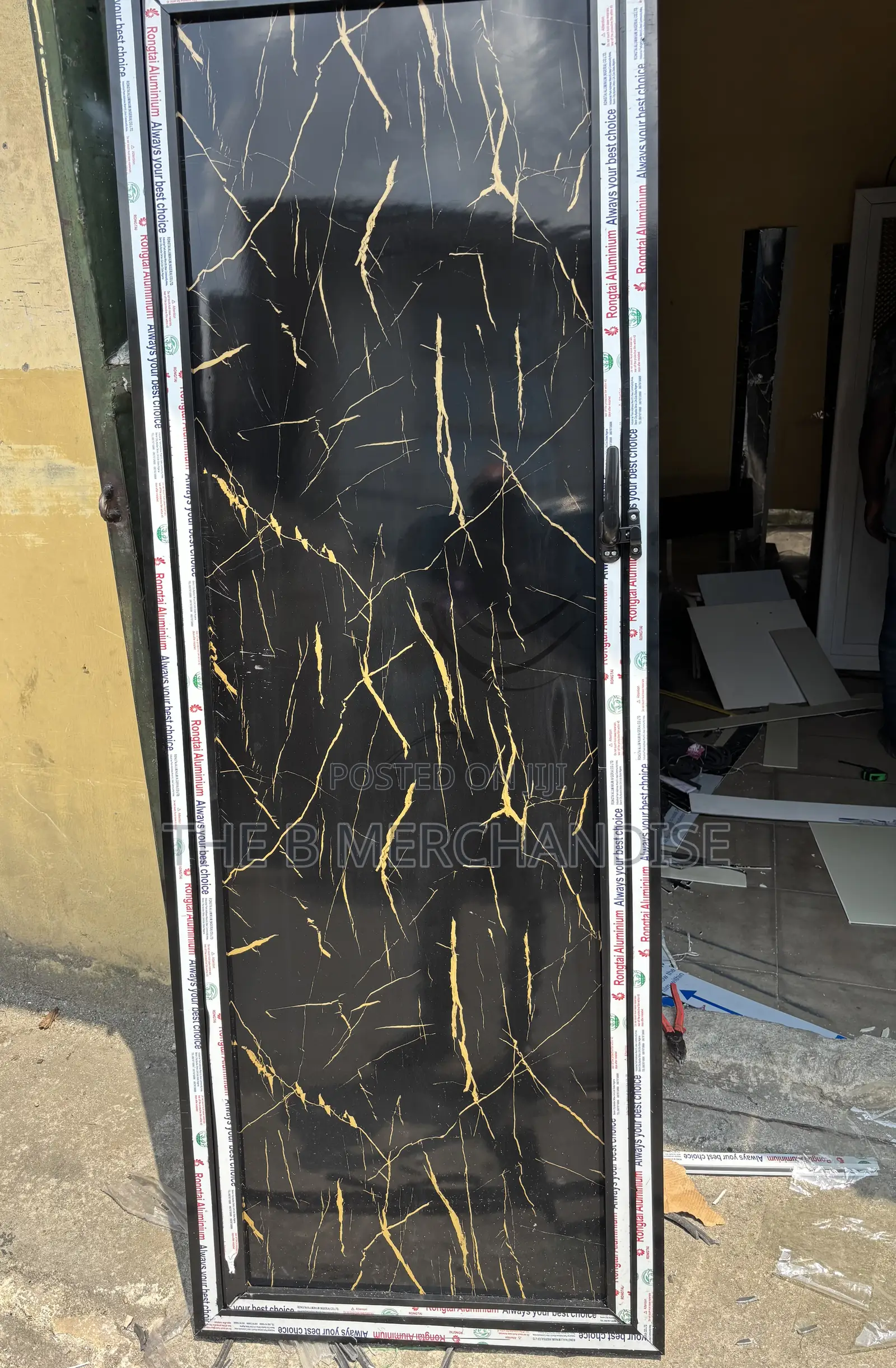 Aluminum PVC Toilet Door (Marble Design)