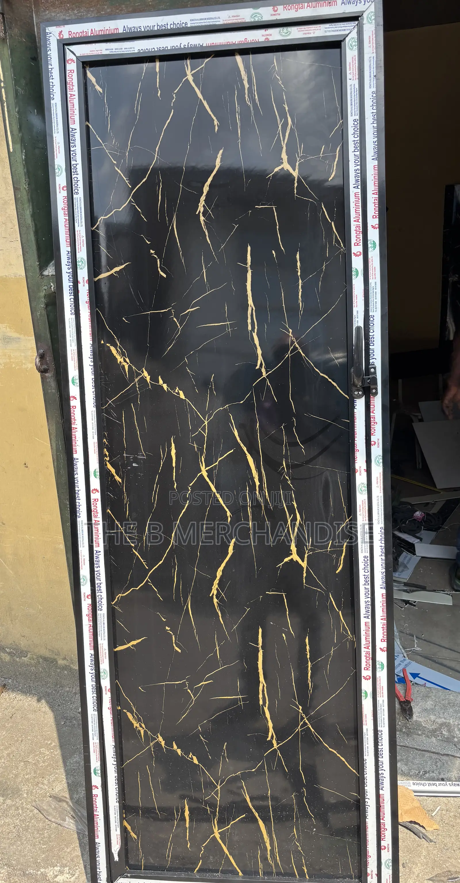 Aluminum PVC Toilet Door (Marble Design)