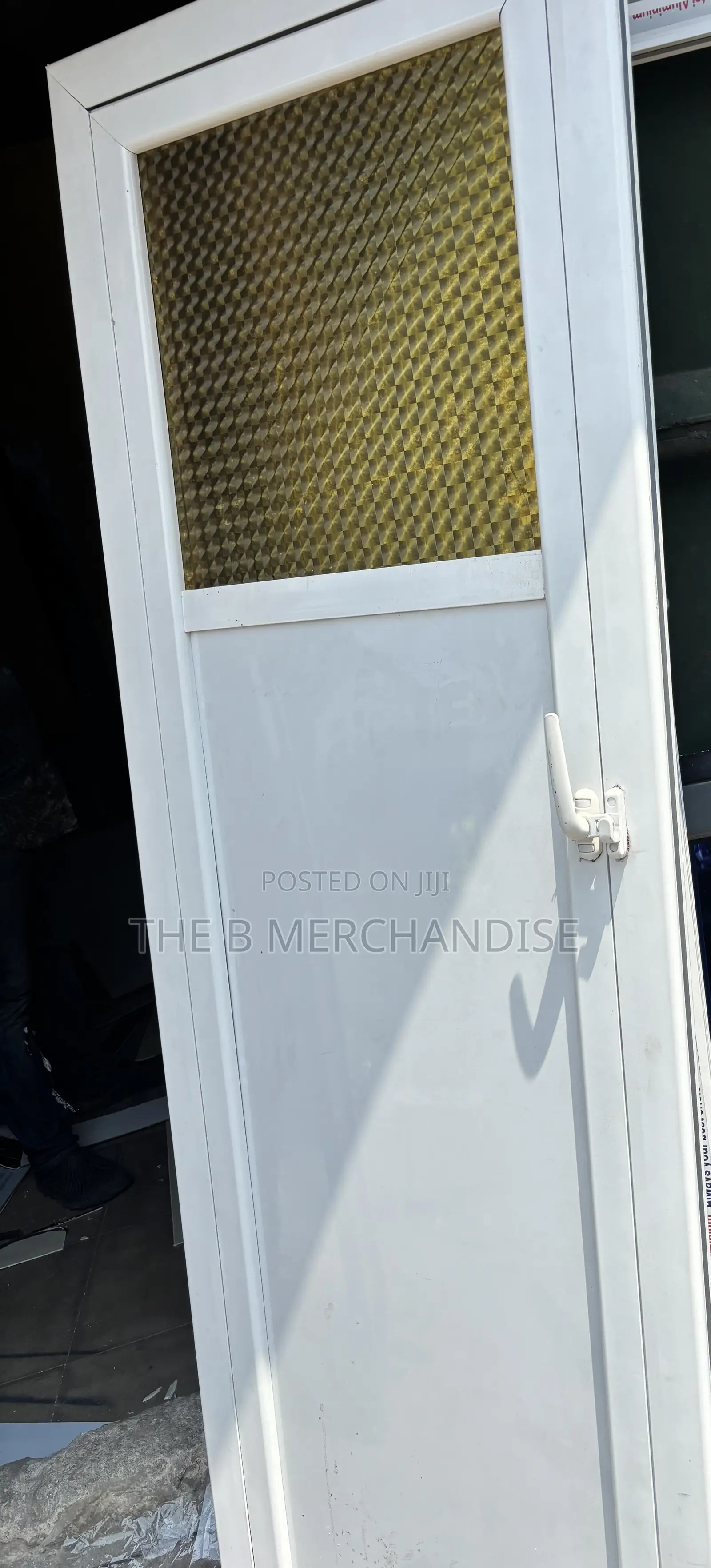 Aluminum PVC Toilet Door (White)