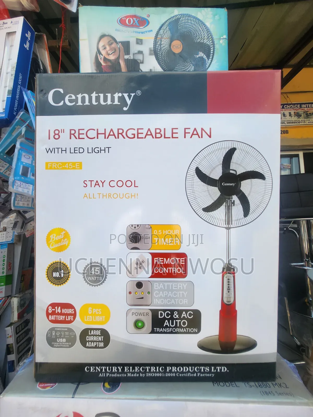 Century 18 Inches Rechargeable Fan