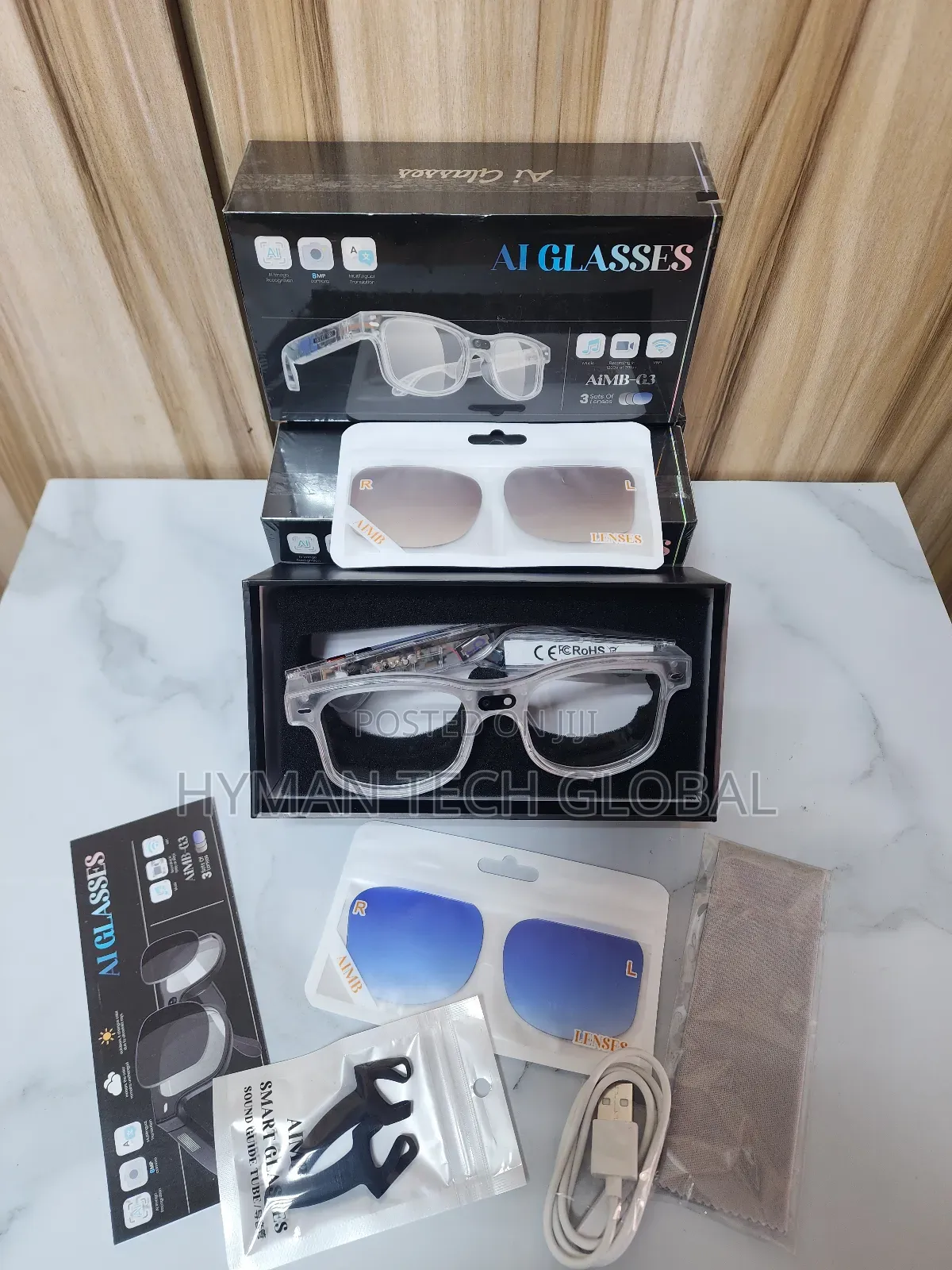 G3 Ai Smart Glass Hd Camera Video Ai Translation Glass - 3 Lens
