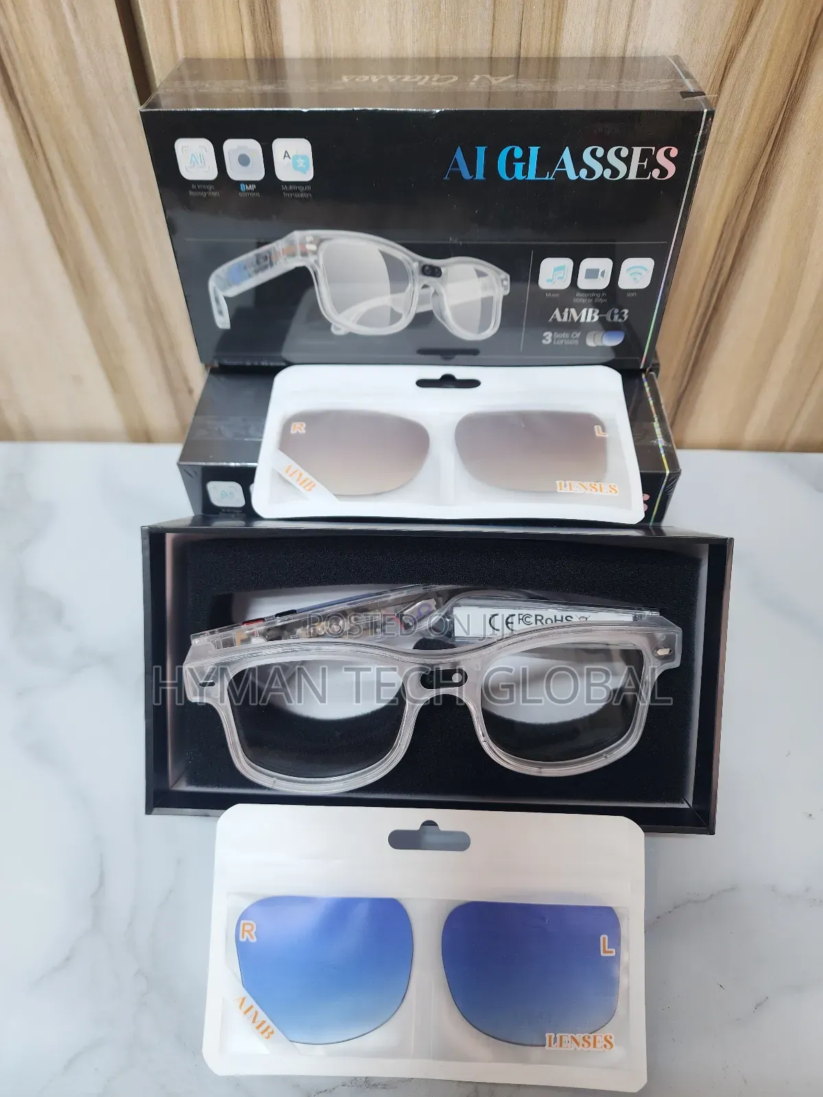 G3 Ai Smart Glass Hd Camera Video Ai Translation Glass - 3 Lens