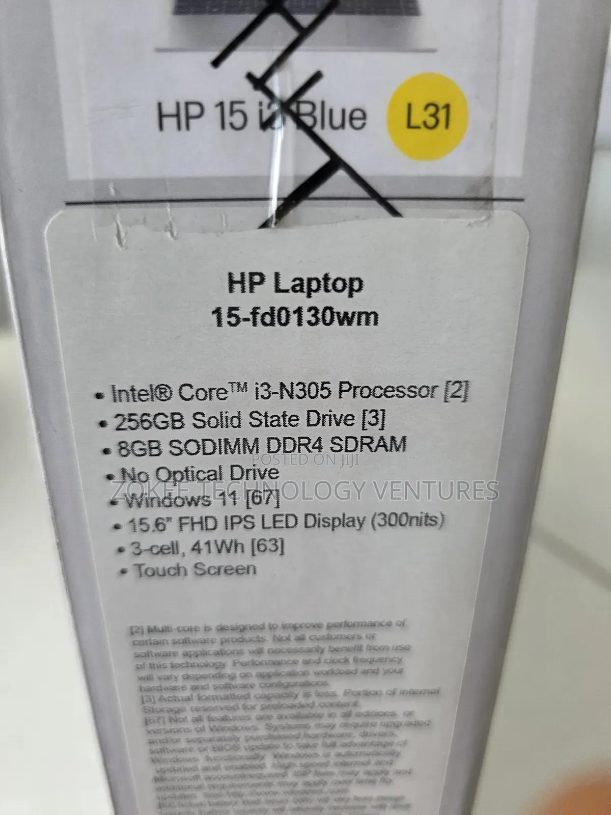 New Laptop HP 15-fd0290ns 8GB Intel Core i3 SSD 256GB