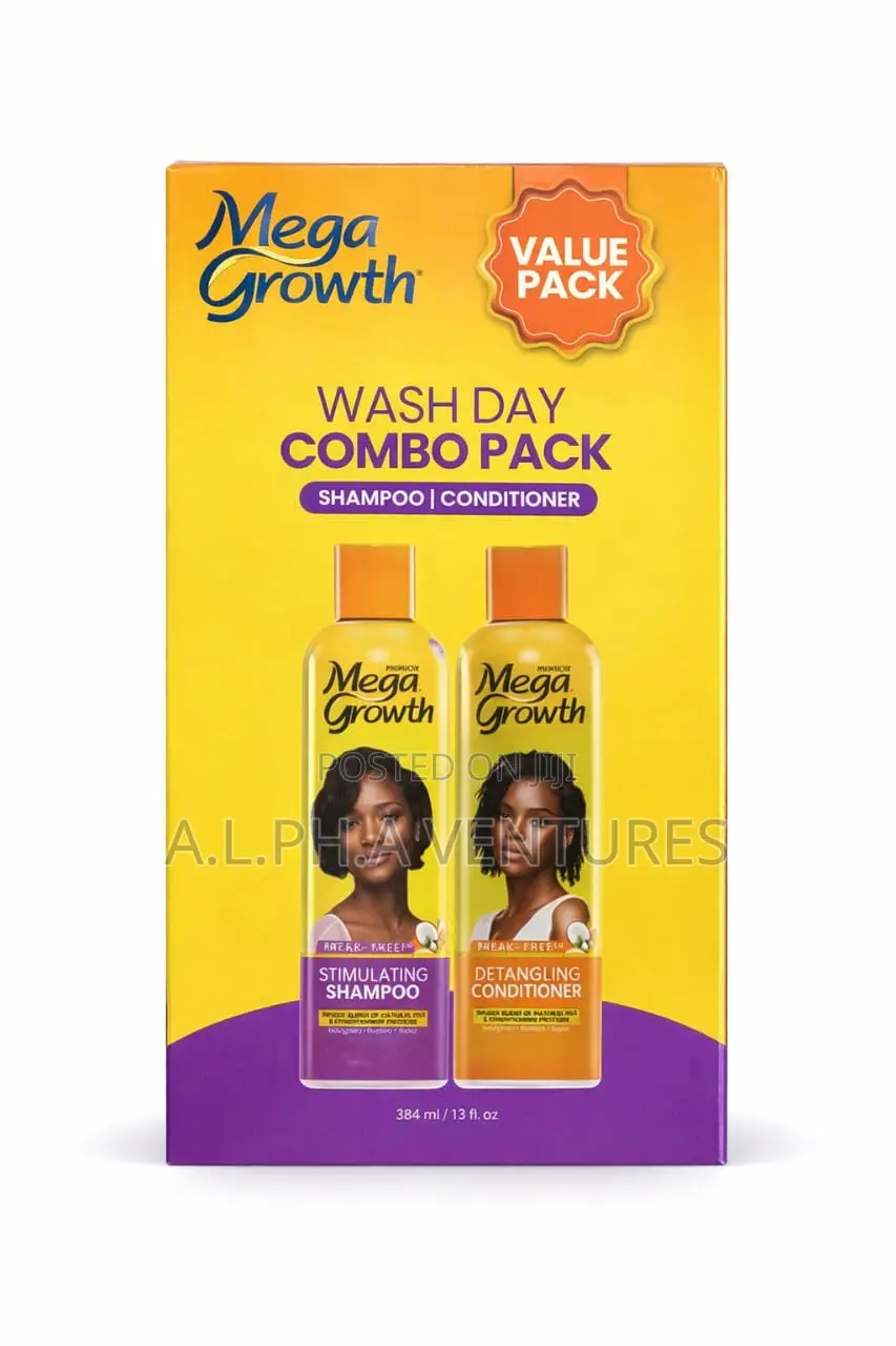 Mega Growth Wash Day Combo Pack- Detangling Shampoo Conditioner