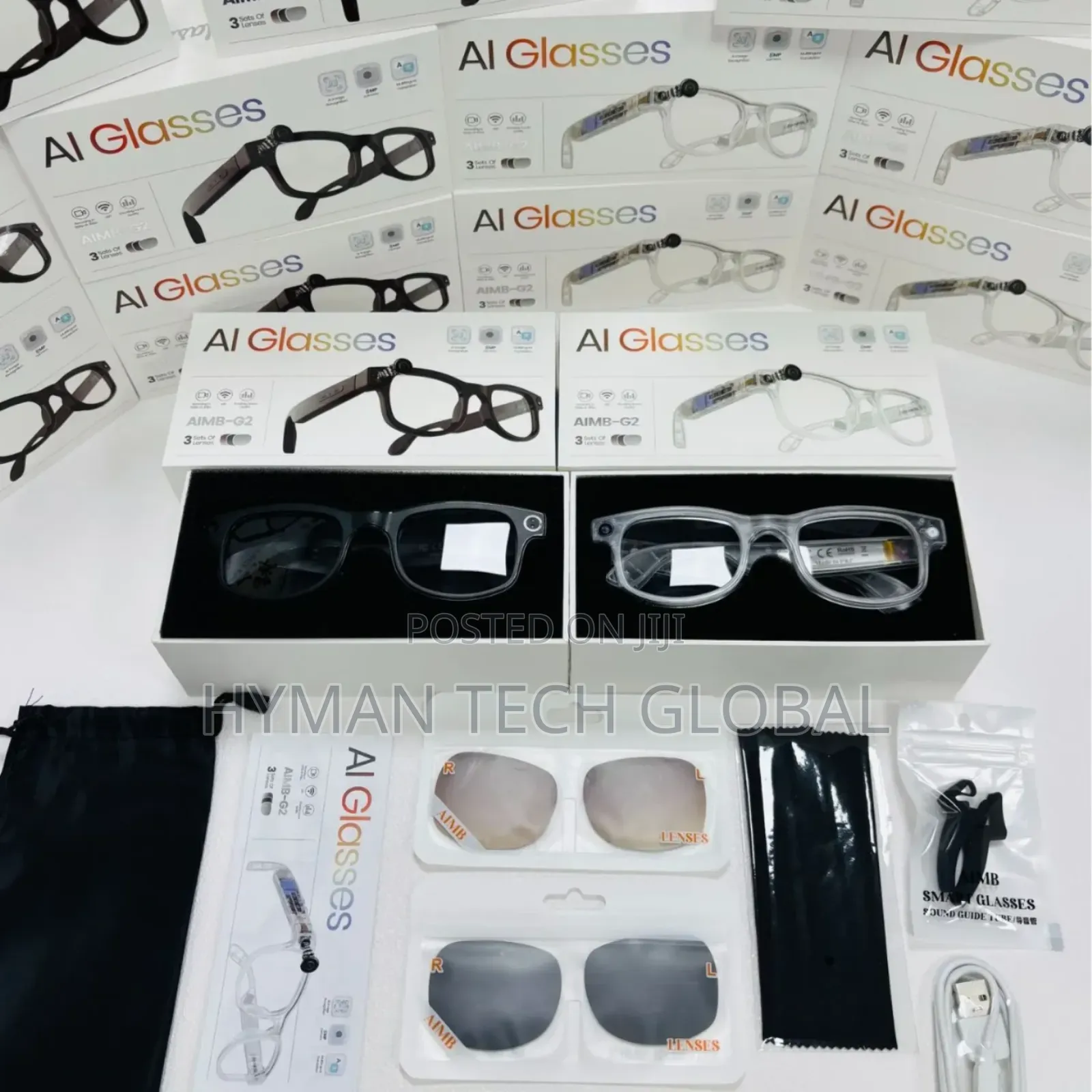 Aimb G2 Ai Smart Glass 8mp Video Recording Photos 3 Lens