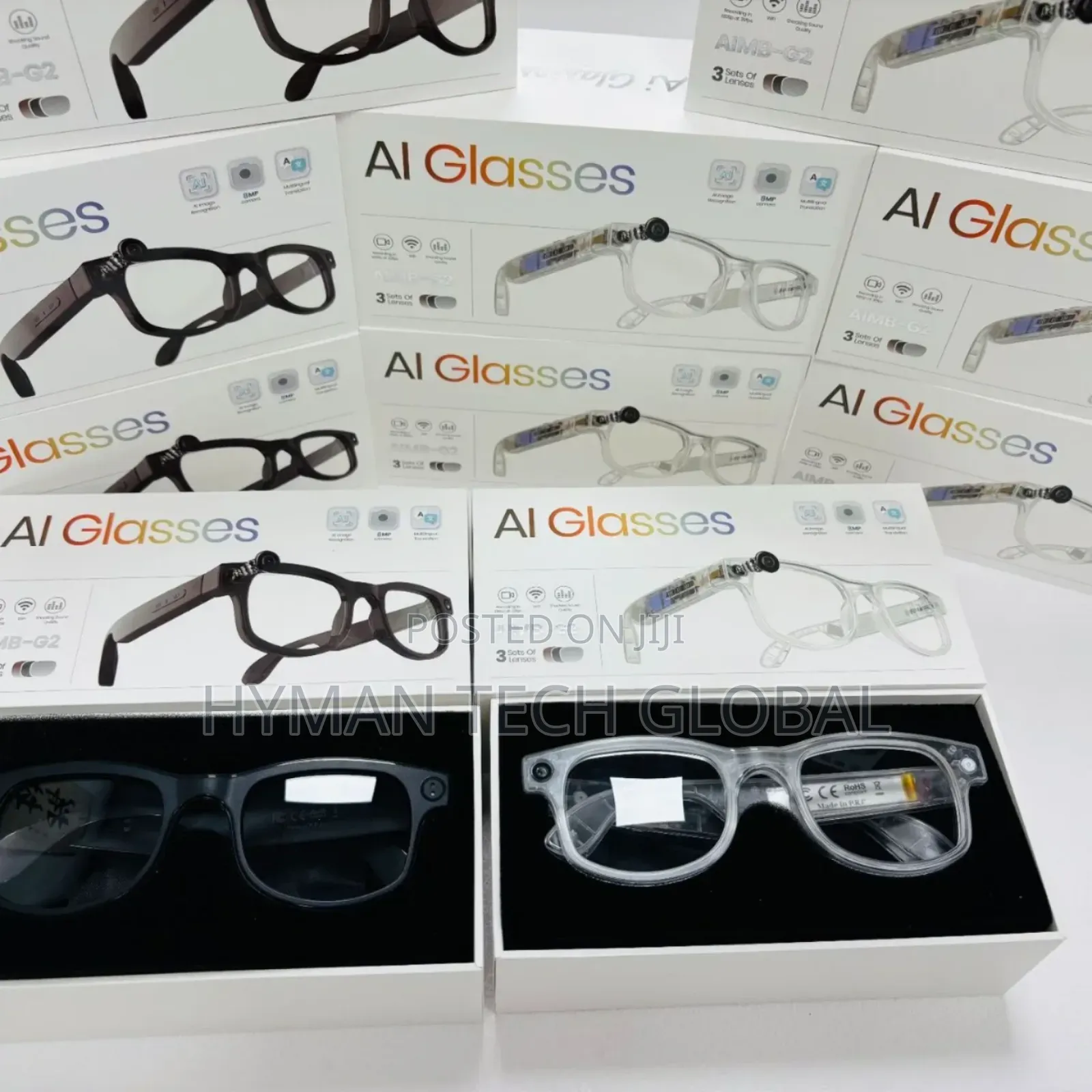 Aimb G2 Ai Smart Glass 8mp Video Recording Photos 3 Lens