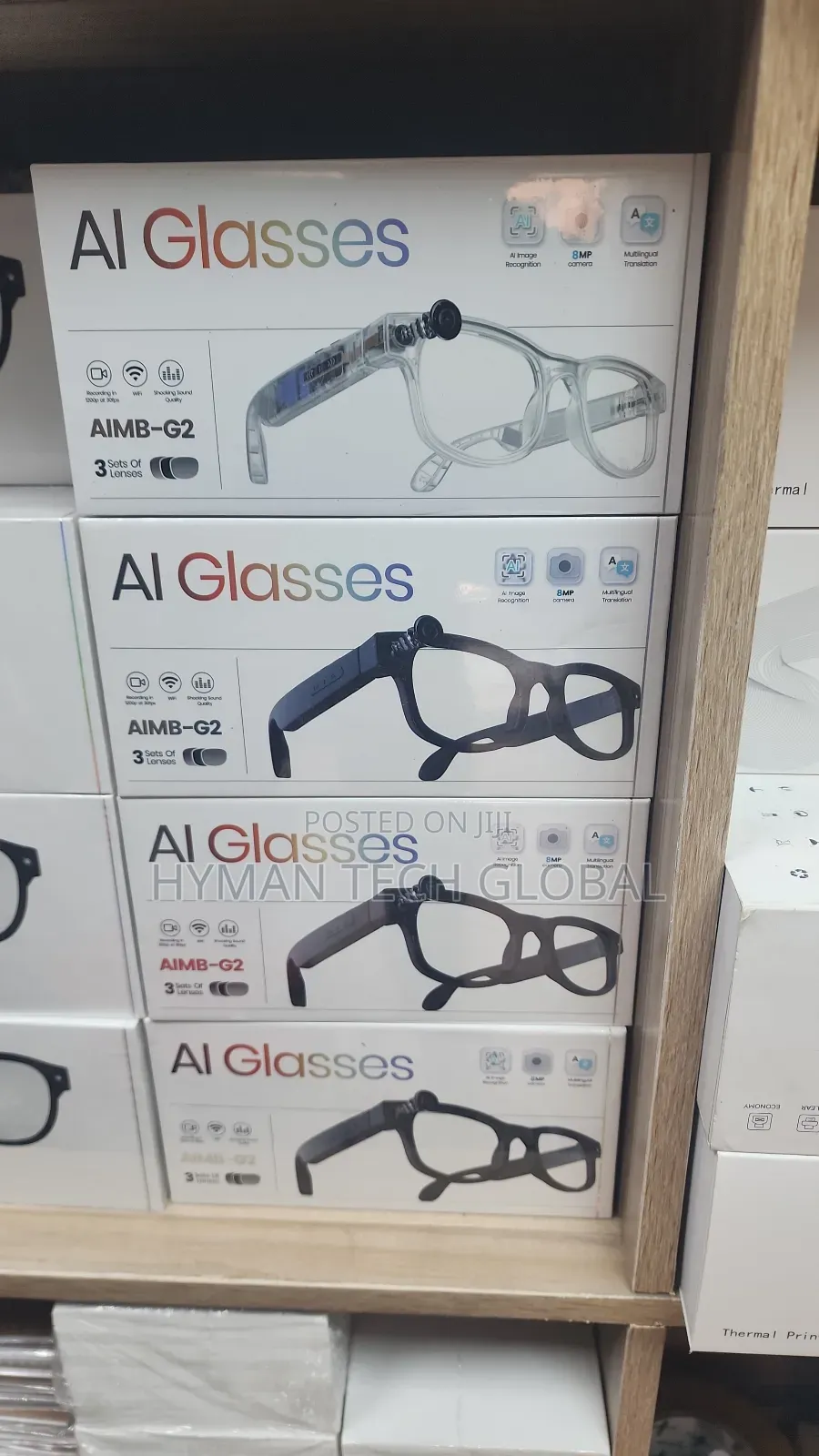 Aimb G2 Ai Smart Glass 8mp Video Recording Photos 3 Lens